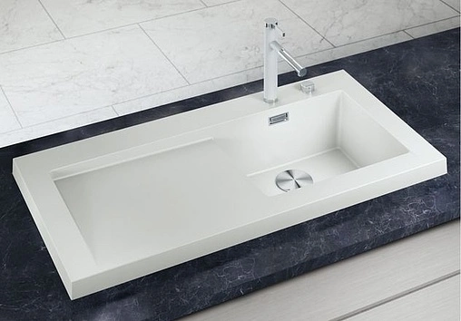 Смеситель для кухни с выдвижным изливом Blanco Linee-S белый 518441