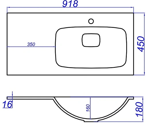 Раковина Aqwella Malaga 90 R белый Mal.09.04.D-R