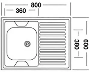 Мойка кухонная Vladiks нержавеющая сталь V-401L Мойка кухонная Vladiks нержавеющая сталь V-401L, 2