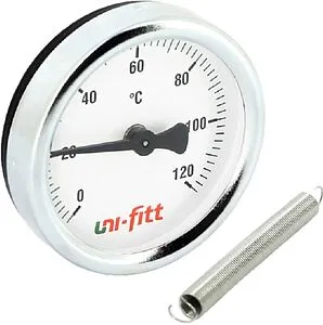 Термометр биметаллический накладной Uni-fitt 63мм 120°С 320D4030, 1