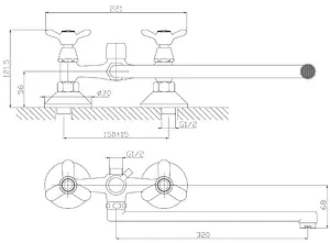 Смеситель для ванны с длинным изливом Rossinka хром Q02-80 Смеситель для ванны с длинным изливом Rossinka хром Q02-80, 2