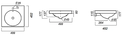 Раковина Sanita Luxe Next 50 белый NXT50SLWB01BR Раковина Sanita Luxe Next 50 белый NXT50SLWB01BR