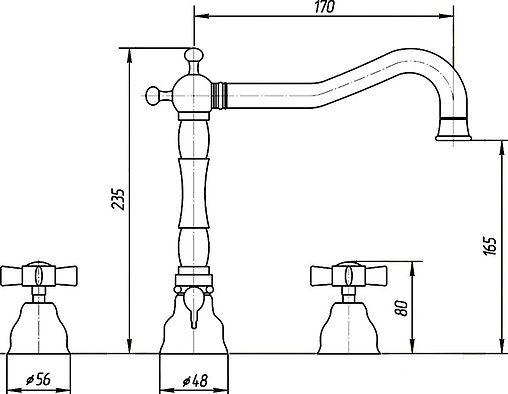 Смеситель для раковины Migliore Princeton бронза ML.PRN-812.Br