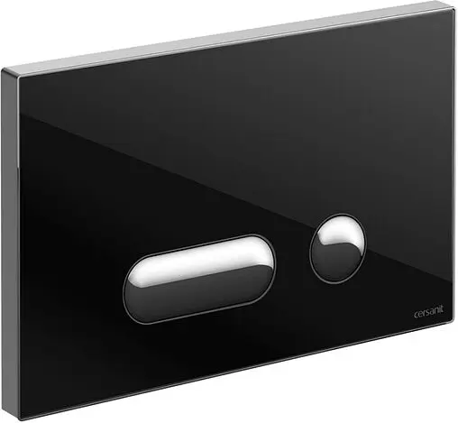 Клавиша смыва для унитаза Cersanit Intera 60176 кнопки/хром глянцевый, панель/стекло черный