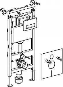 Инсталляция для подвесного унитаза Set 4 в 1 Geberit Duofix 458.128.21.1 с кнопкой Delta 51 хром глянцевый Инсталляция для подвесного унитаза Set 4 в 1 Geberit Duofix 458.128.21.1 с кнопкой Delta 51 хром глянцевый, 3