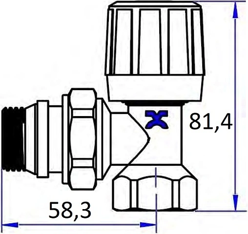 Вентиль регулирующий угловой ¾&quot; в/н IVANCI IVC.103003.N.04