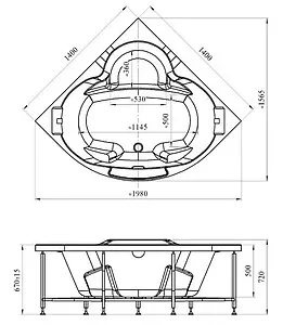 Ванна акриловая Radomir Сорренто 140х140 1-01-0-0-1-038 Ванна акриловая Radomir Сорренто 140х140 1-01-0-0-1-038, 2