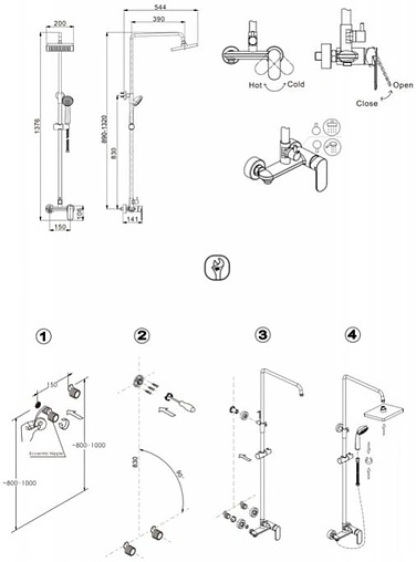 Душевая система со смесителем для душа Bravat Opal хром F9125183CP-A-RUS