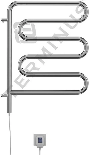 Полотенцесушитель электрический Ш-образный Terminus Электро 25 ПСЭ Ш 450x570 полированная сталь 4620768883958