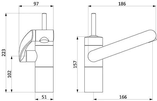 Смеситель для раковины Damixa Arc чёрный матовый 290217364 Смеситель для раковины Damixa Arc чёрный матовый 290217364