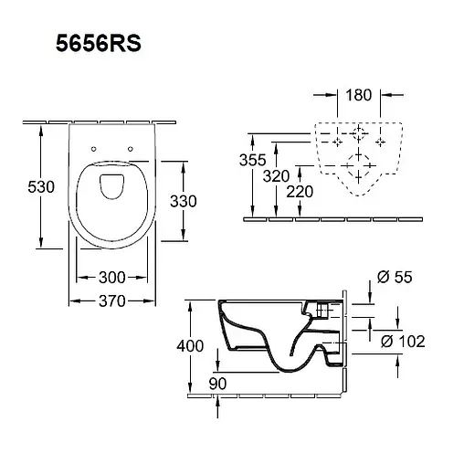 Унитаз подвесной безободковый Villeroy&amp;Boch Avento белый 5656R001