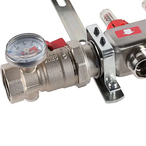 Группа коллекторная с расходомерами 6 отводов 1&quot;в/в x ¾&quot;ек Rommer RMS-1210-000006