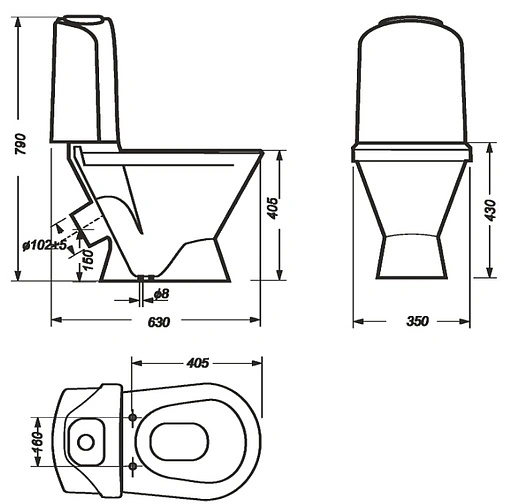 Унитаз-компакт Sanita Luxe Classic Comfort белый WC.CC/Classic/2-DM/WHT.G/S1