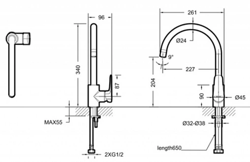 Смеситель для кухни Bravat Source хром F7173218CP-ENG