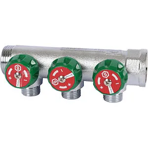 Коллектор регулирующий проходной 3 отвода ¾"в/н x ½"н Stout SMB-6849-341203 Коллектор регулирующий проходной 3 отвода ¾"в/н x ½"н Stout SMB-6849-341203, 1