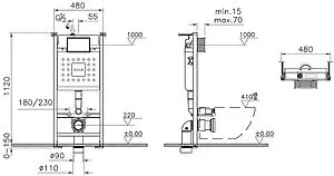 Инсталляция для подвесного унитаза Set 3 в 1 VitrA Core 800-1874 с кнопкой черный матовый Инсталляция для подвесного унитаза Set 3 в 1 VitrA Core 800-1874 с кнопкой черный матовый, 2