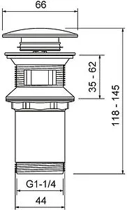 Выпуск автоматический для раковины с переливом TIMO золото матовое 8011/17, 2