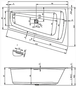 Ванна акриловая Riho STILL SMART ELITTE 170x110 L B102008005, 2