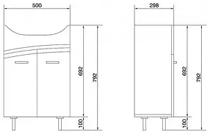 Тумба-умывальник напольная Cersanit Erica New 55 белый F-SU-ERN-ERI55+S-UM-ERI55/1-w Тумба-умывальник напольная Cersanit Erica New 55 белый F-SU-ERN-ERI55+S-UM-ERI55/1-w, 2