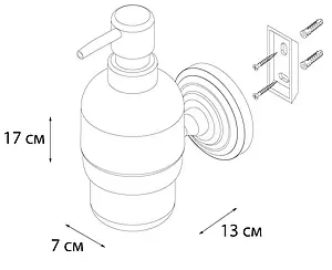 Дозатор для жидкого мыла Fixsen Retro бронза/белый FX-83812 Дозатор для жидкого мыла Fixsen Retro бронза/белый FX-83812, 3