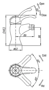 Смеситель для биде Cezares Lira золото LIRA-BS1-03 Смеситель для биде Cezares Lira золото LIRA-BS1-03, 2