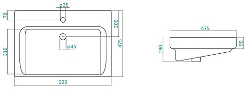 Раковина Santek Тигода 60 белый 1WH302082