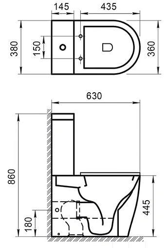 Чаша унитаза BelBagno Etna белый BB2157CPR