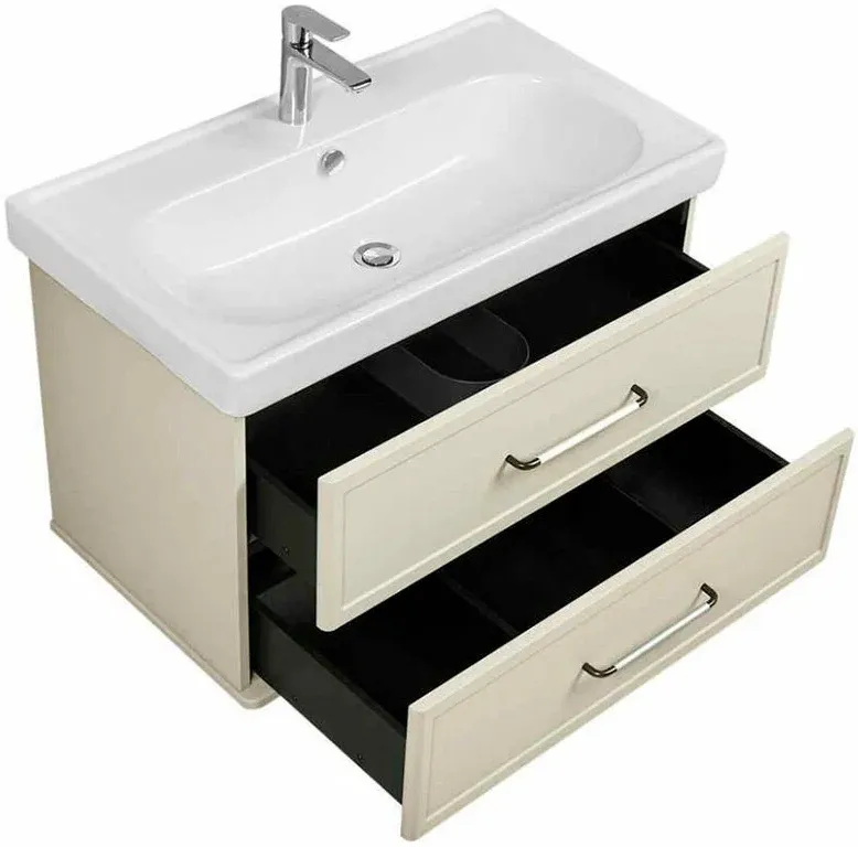 Тумба-умывальник подвесная Aquaton Нео-Классика 85 белый камень 1A2863K1NCTG0, 4