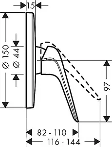 Смеситель для душа скрытого монтажа Hansgrohe Novus хром 71065000, 2