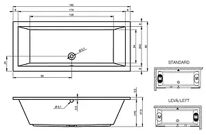 Ванна акриловая Riho LUSSO 190x80 B015001005, 5