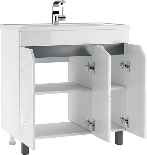 Тумба-умывальник напольная Домино Vector 80 белый DV6604T+4670142930273