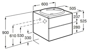 Тумба-умывальник подвесная Roca Beyond 60 городской дуб 851356402 Тумба-умывальник подвесная Roca Beyond 60 городской дуб 851356402, 2