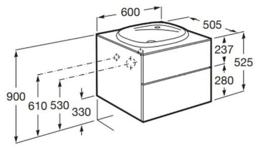 Тумба-умывальник подвесная Roca Beyond 60 городской дуб 851356402