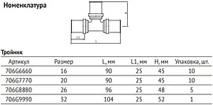 Тройник пресс соединительный 26мм x 26мм x 26мм Uni-fitt 706G8880 Тройник пресс соединительный 26мм x 26мм x 26мм Uni-fitt 706G8880, 2