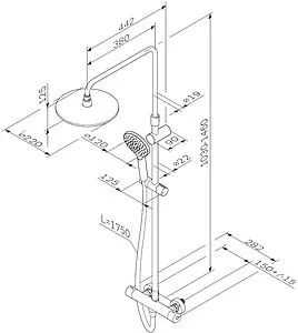 Душевая система с термостатом для душа Am.Pm Like чёрный матовый F0780422 Душевая система с термостатом для душа Am.Pm Like чёрный матовый F0780422, 2