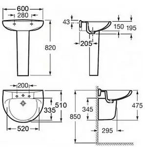 Раковина Roca Victoria 60 белый 327392000, 2