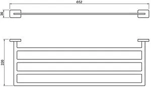 Полка для полотенец Aquatek Либра чёрный матовый AQ4322MB, 2