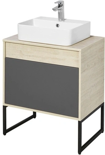 Тумба-умывальник подвесная Aquaton Лофт Урбан 65 графит/орегон 1A2540K0LQX60