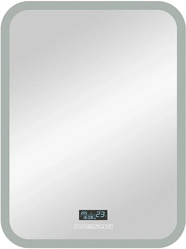 Зеркало с подсветкой Continent Glamour Led 68.5 с музыкальным блоком, с подогревом белый ЗЛП148