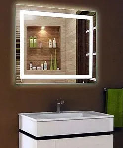 Зеркало с подсветкой Continent Rimini Led 100 с часами ЗЛП230, 2