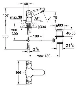 Смеситель для раковины Grohe Costa S хром 21255001 Смеситель для раковины Grohe Costa S хром 21255001, 2
