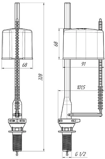 Заливной клапан для бачка ½&quot; пластик нижний Ани Пласт Эконом WC5550