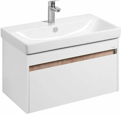 Тумба-умывальник подвесная Aquaton Марти 80 белый/ясень шимо 1A2832K0MY010