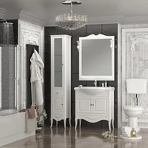 Шкаф-пенал напольный Opadiris Брунелла 38 L белый матовый 00-00004341, 3