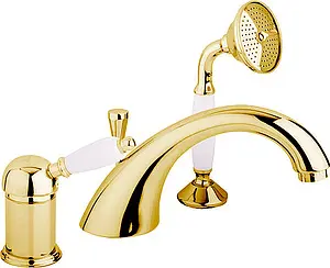 Смеситель на борт ванны на 3 отверстия Cezares Elite золото/белый ELITE-BVDM-03/24-Bi Смеситель на борт ванны на 3 отверстия Cezares Elite золото/белый ELITE-BVDM-03/24-Bi, 1