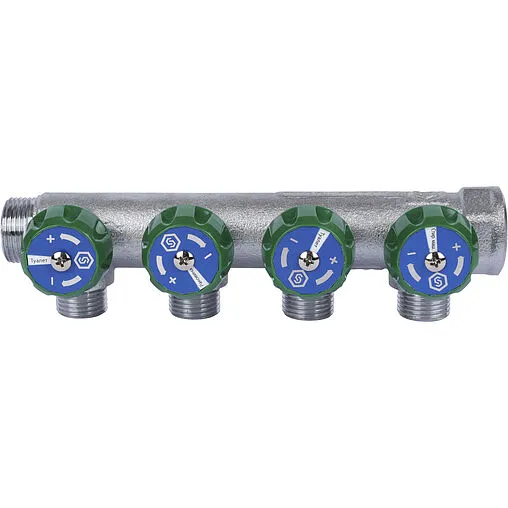 Коллектор регулирующий проходной 4 отвода ¾&quot;в/н x ½&quot;к Stout SMB-6850-341204