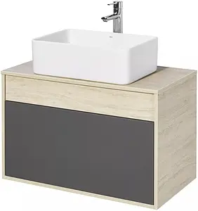 Тумба-умывальник подвесная Aquaton Лофт Урбан 80 графит/орегон 1A2476K2LQX60, 1