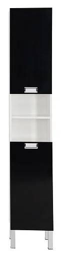 Шкаф-пенал напольный Aquanet Адель белый/чёрный 185774