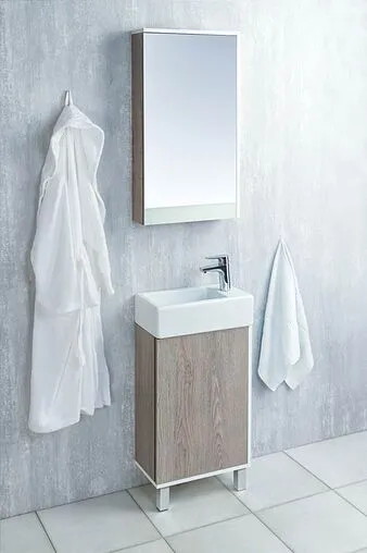 Тумба под умывальник напольная Aquaton Эмма 45 дуб наварра/белый 1A221601EAD80