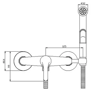 Гигиенический душ со смесителем Rossinka хром Y25-52 Гигиенический душ со смесителем Rossinka хром Y25-52, 2